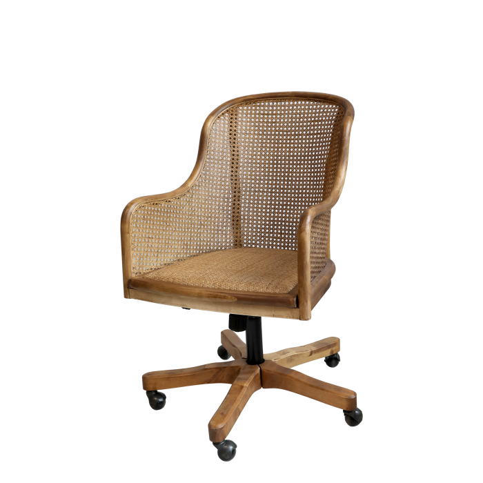 Altfranzösischer Bürostuhl aus Korbgeflecht H92/L62/B62 cm | natur