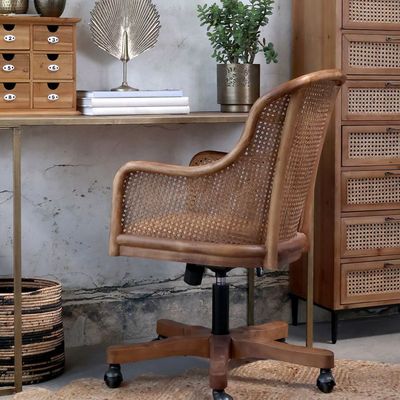 Altfranzösischer Bürostuhl aus Korbgeflecht H92/L62/B62 cm | natur