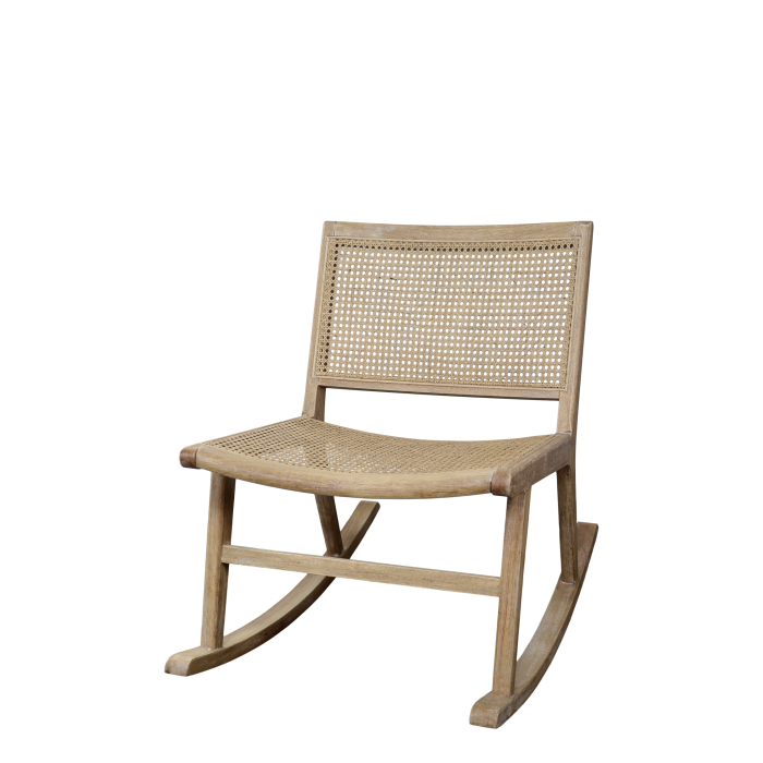 2er Set Rattan-Schaukelstuhl im Boho-Stil H78/L88/B59 cm | natur