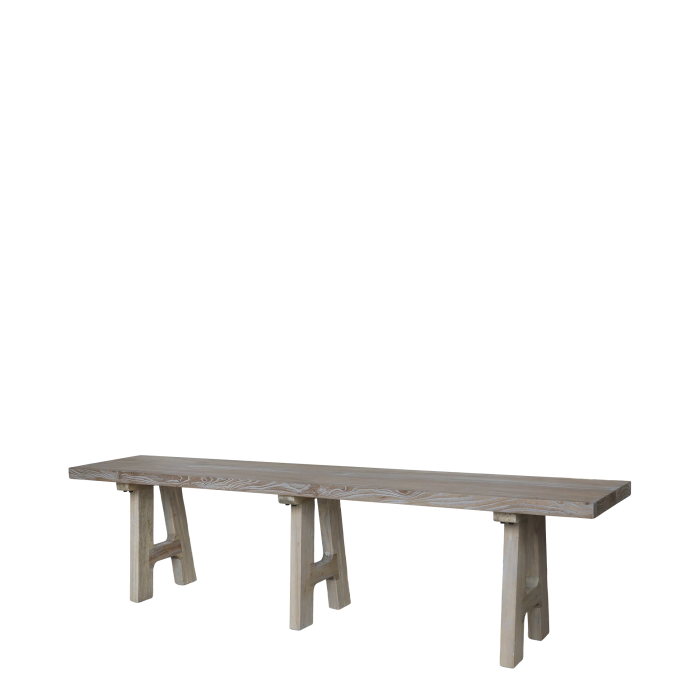 Massive Bank / Tisch aus Recyclingholz H45/L180/B32 cm | natur