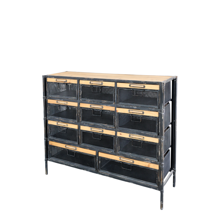 Factory Kommode H86,5/L107/B34 cm | antique schwarz