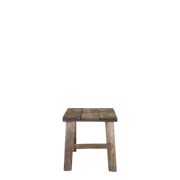 4er Set Hocker / Schemel mit Muster auf Sitz H33/L33/B24 cm | natur