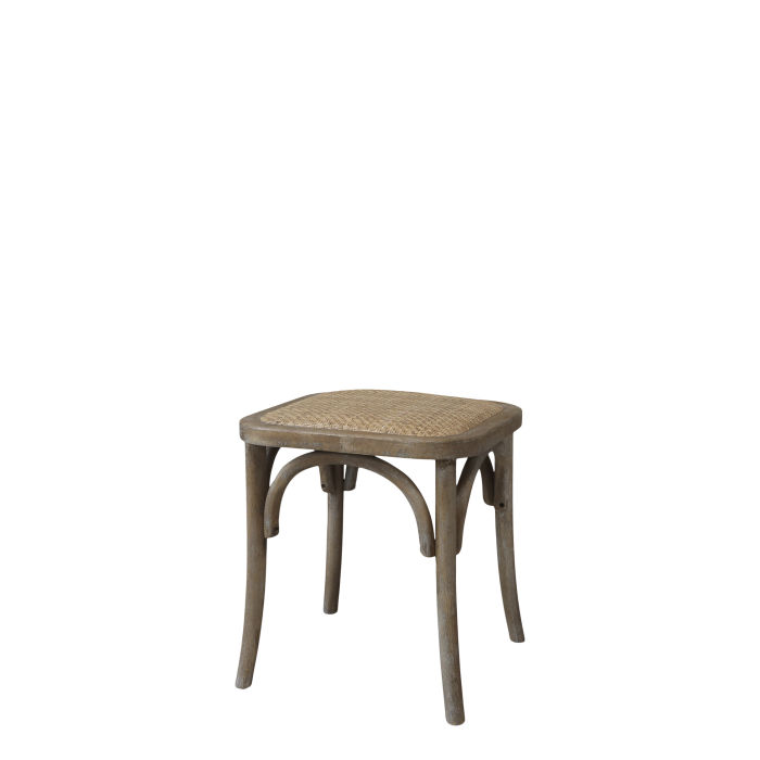 2er Set Französischer Hocker mit geflochtenem Sitz H46/L42/B42 cm | natur