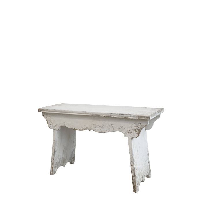 2er Set Alte französische Bank / Beistelltisch H48,5/L80/B30 cm | antique creme