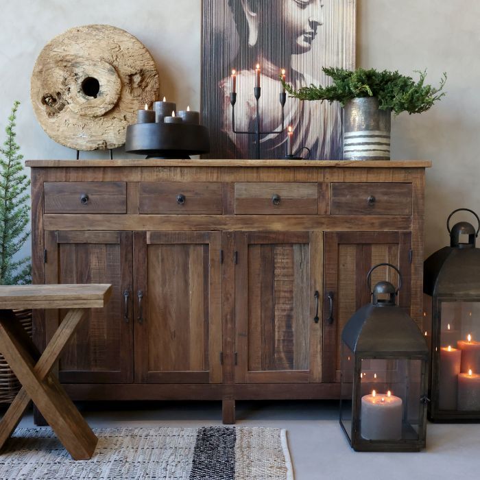 Grimaud Sideboard mit Türen und Schubladen H105/L160/B46 cm | natur