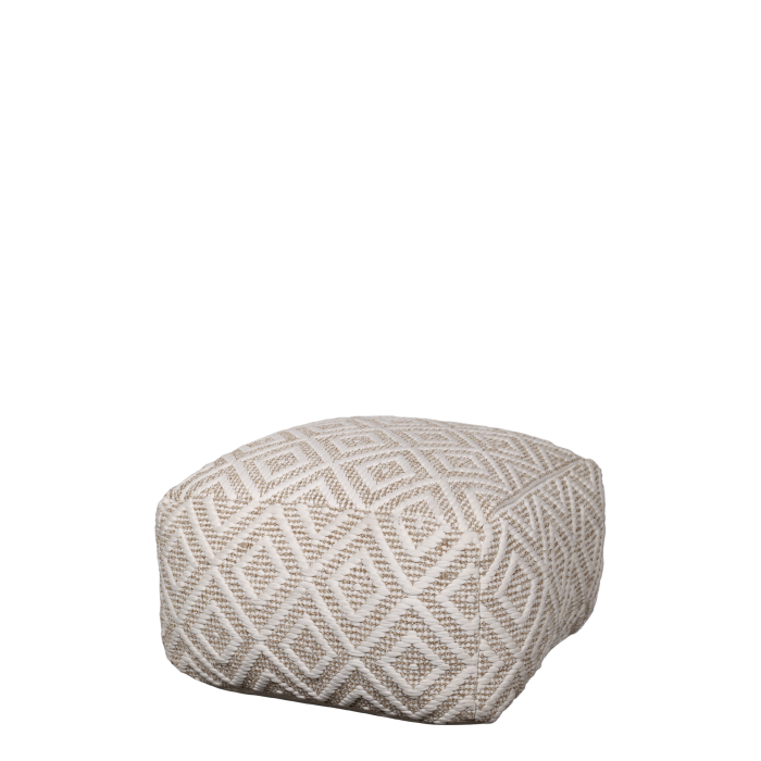 2er Set Lounge Puff mit Muster H35/L50/B50 cm | latte und creme