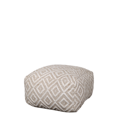 2er Set Lounge Puff mit Muster H35/L50/B50 cm | latte und creme