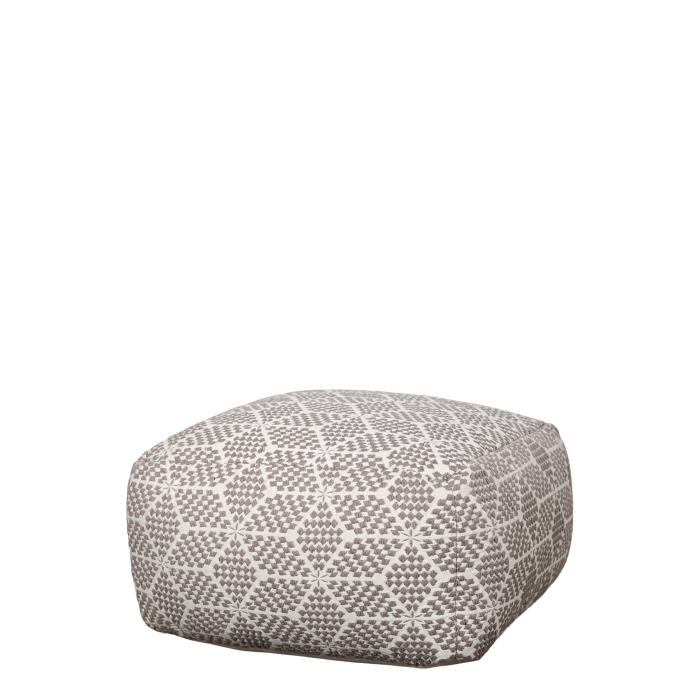 2er Set Lounge Puff mit Muster H35/L50/B50 cm | mokka und creme