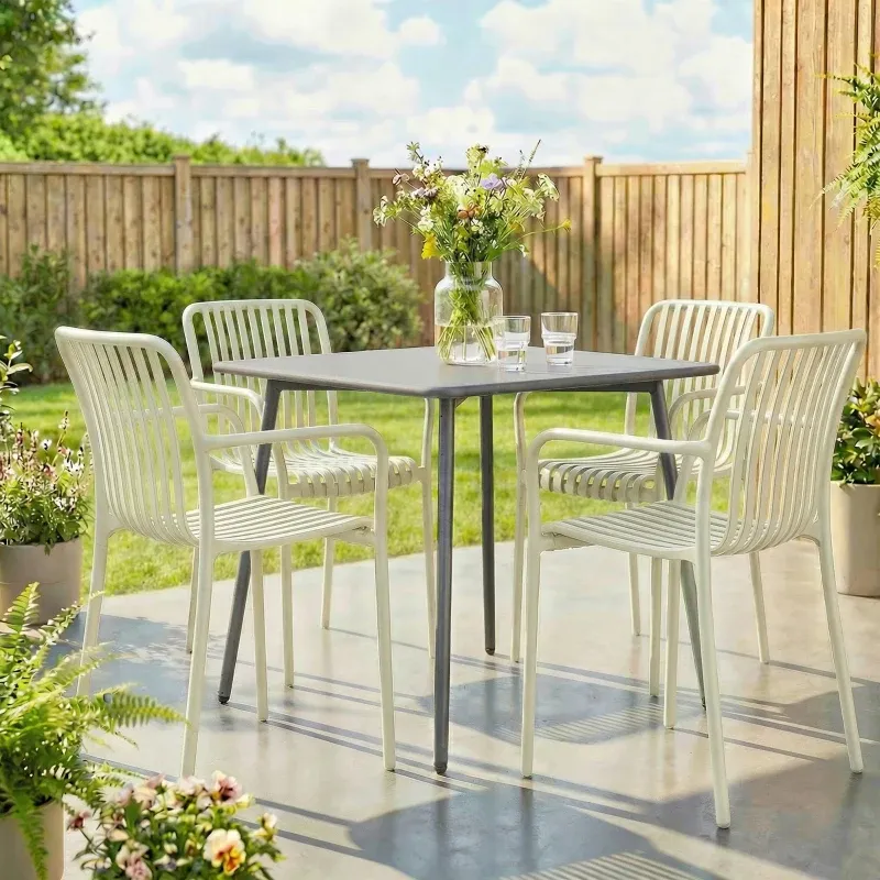 4er Set Gartenstühle diamantförmige Rückenlehne | Grün