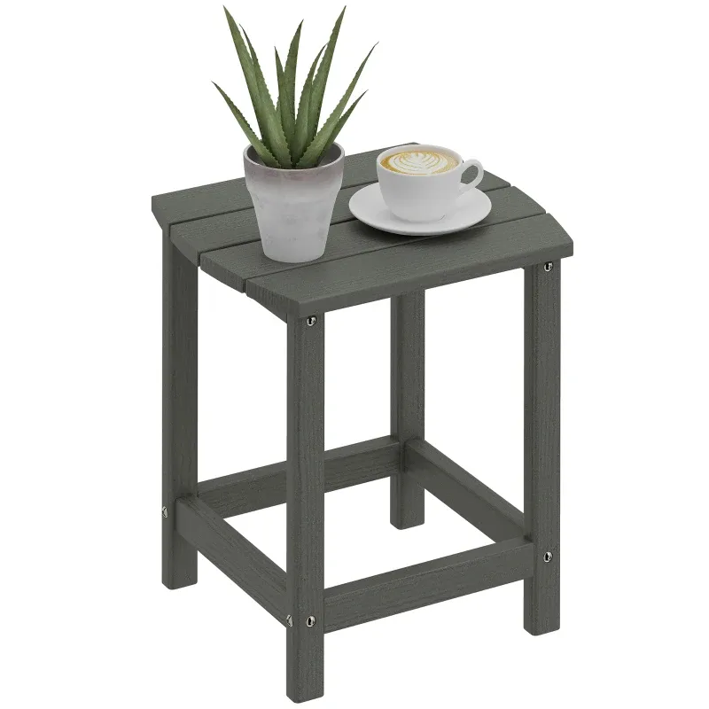 Gartentisch Balkontisch HDPE wetterfest 48x37x46 cm | Grau