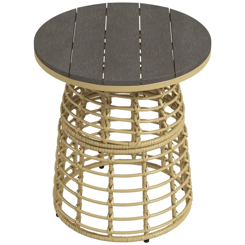 Runder Garten-Couchtisch Rattan Ø45x50 cm Runder Garten-Couchtisch Rattan Ø45x50 cm