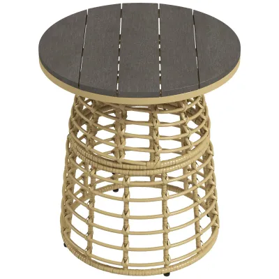 Runder Garten-Couchtisch Rattan Ø45x50 cm Runder Garten-Couchtisch Rattan Ø45x50 cm