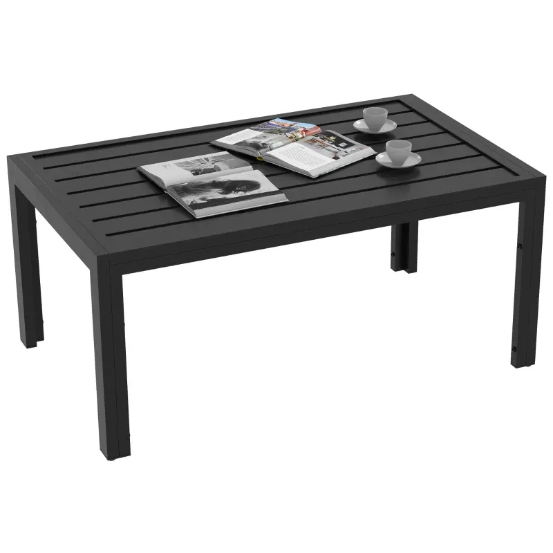 Beistelltisch Balkontisch Stahl rechteckig 101,5x61x46 cm | Schwarz Beistelltisch Balkontisch Stahl rechteckig 101,5x61x46 cm | Schwarz