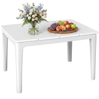 Beistelltisch Gartentisch Kunststoff rechteckig 70x53cm | Cremeweiss Beistelltisch Gartentisch Kunststoff rechteckig 70x53cm | Cremeweiss