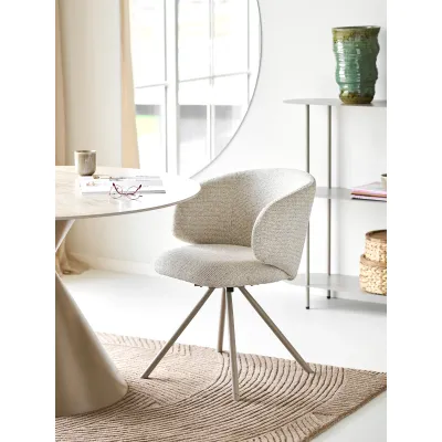 2er Set Fulham Esszimmerstuhl Drehfunktion | Sandfarben