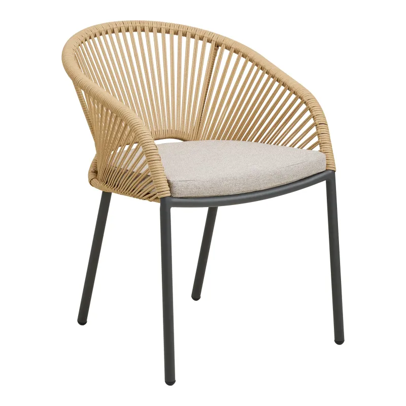 2er Set Novella Esszimmerstuhl Aluminium Kissen | Beige/Sand Novella Esszimmerstuhl, 2er Set, Beige/Sand, Aluminium, inkl. Kissen. Komfortabel für Schweizer Aussenbereiche.