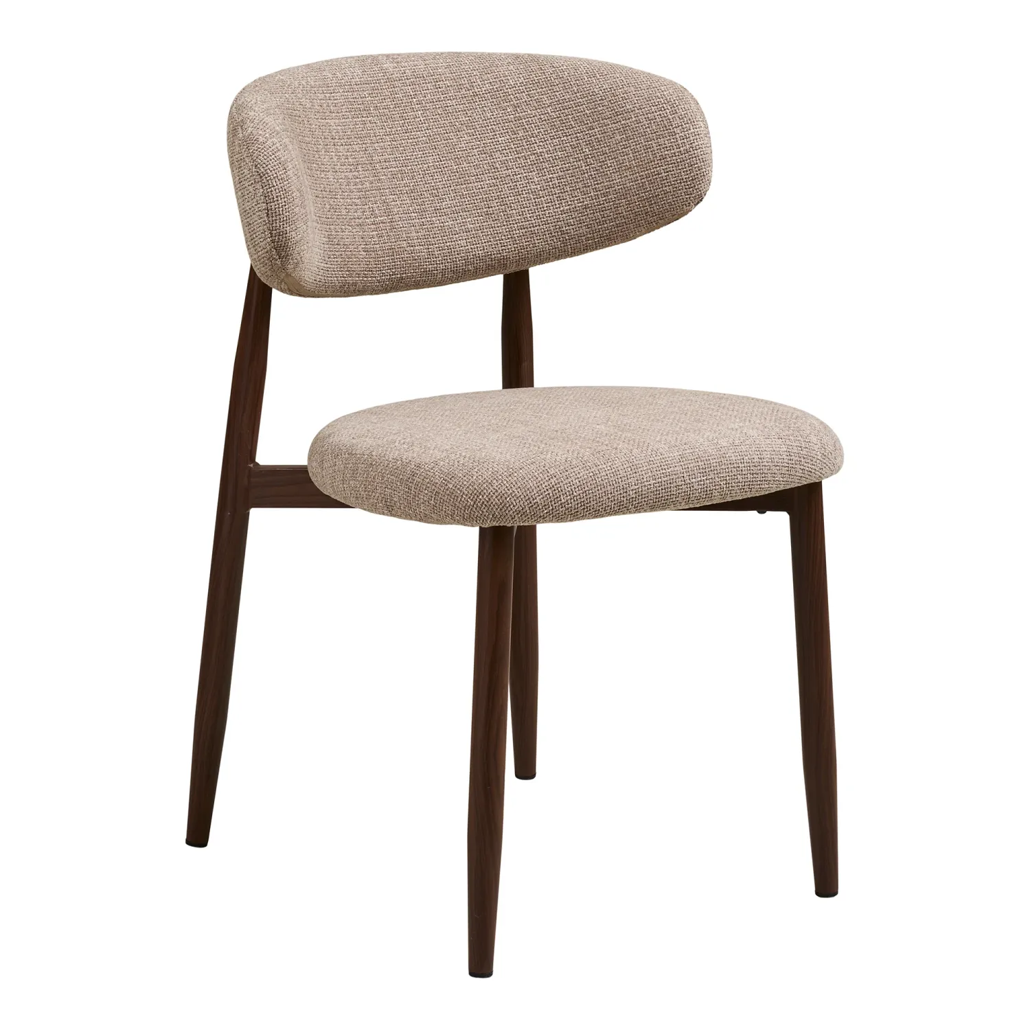 2er Set Levanto Esszimmerstuhl Holzoptik Walnuss | Sandfarben