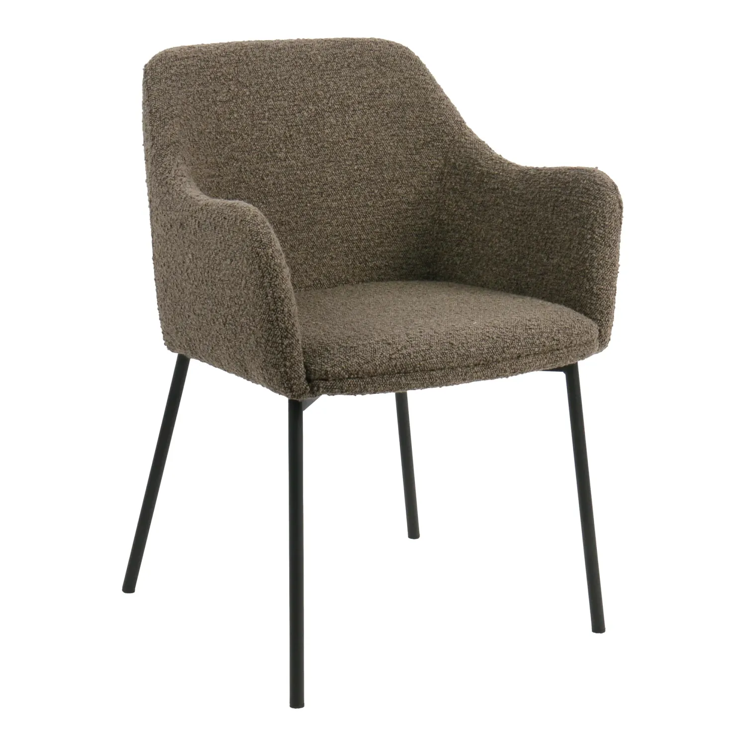 2er Set Melilla Esszimmerstuhl Bouclé Stahl | Braun