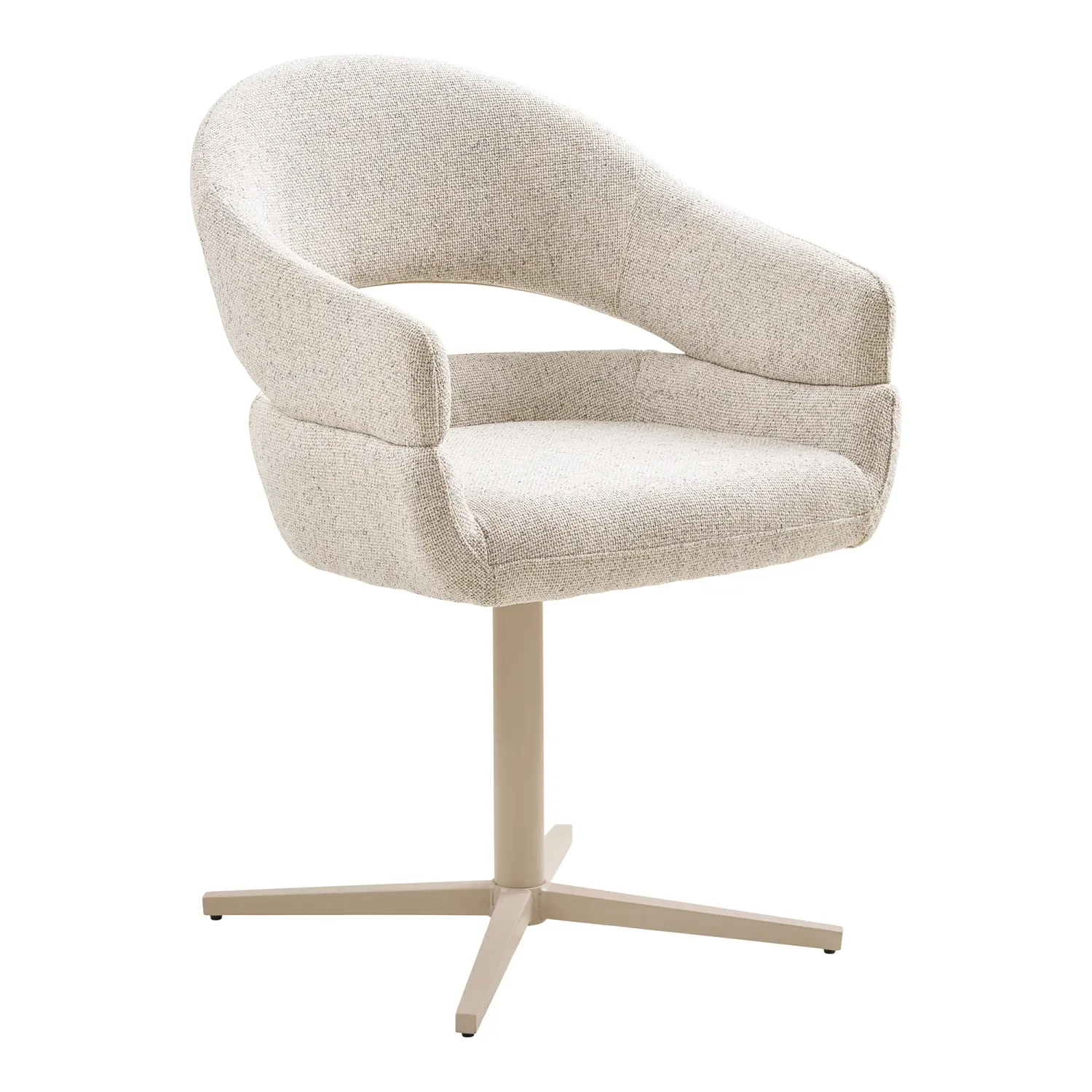 2er Set Dover Esszimmerstuhl Drehfunktion Stahl | Beige meliert