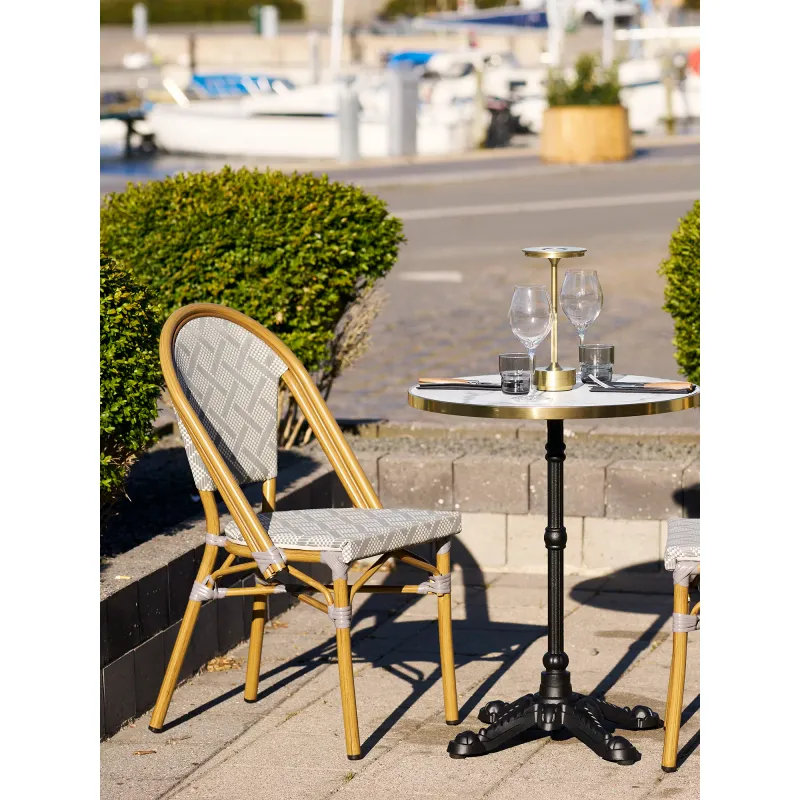 2er Set Lauria Esszimmerstuhl Aluminium Textilene | Grau