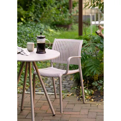 4er Set Manzano Esszimmerstuhl, Gartenstuhl Armlehnen PP | Taupe