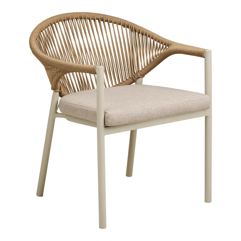 2er Set Abela Esszimmerstuhl, Gartenstuhl stapelbar Rattan | Sand/Natur 2er Set Abela Esszimmerstuhl, Gartenstuhl stapelbar Rattan | Sand/Natur