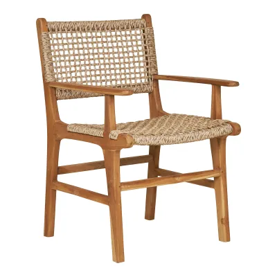 2er Set Derby Esszimmerstuhl Armlehne Teakholz | Natur Derby Esszimmerstuhl, 2er Set, Armlehne, Teakholz/PE-Rattan, natur. Komfortabel für Schweizer Aussenbereiche.
