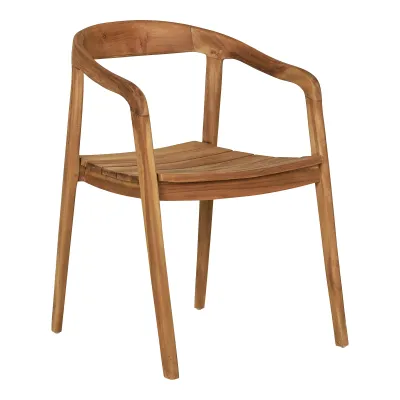 2er Set Otero Esszimmerstuhl Teakholz | Natur Otero Esszimmerstuhl aus Teakholz, natur, 54x55x76cm. Handgefertigtes Unikat für Schweizer Aussenbereiche.