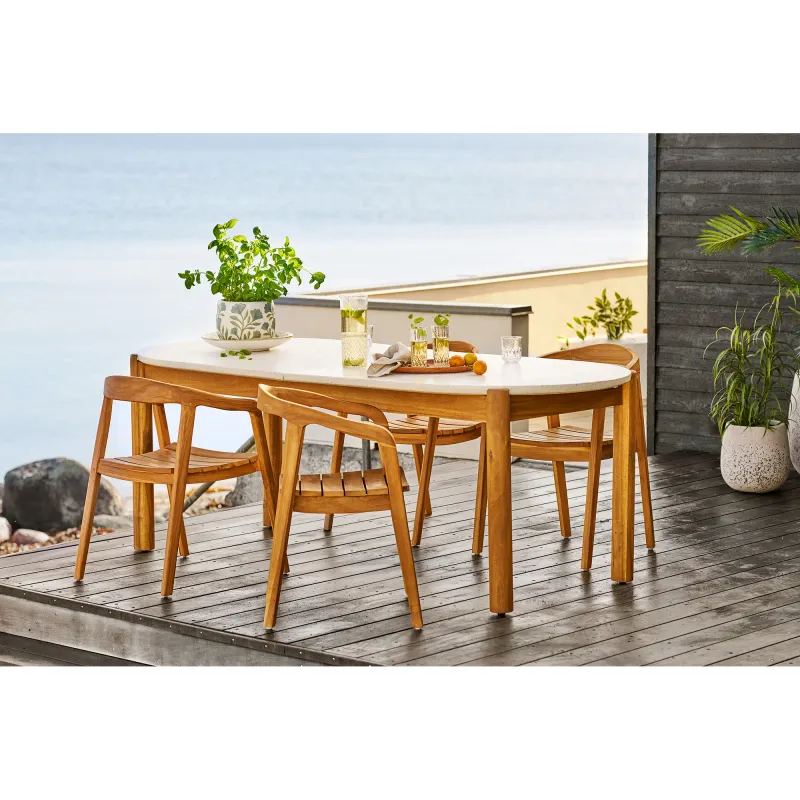2er Set Otero Esszimmerstuhl Teakholz | Natur
