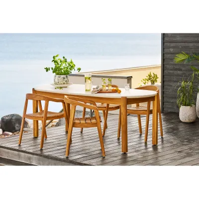 2er Set Otero Esszimmerstuhl Teakholz | Natur