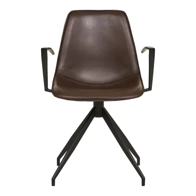 2er Set Monaco Esszimmerstuhl Drehfunktion PU | Dunkelbraun