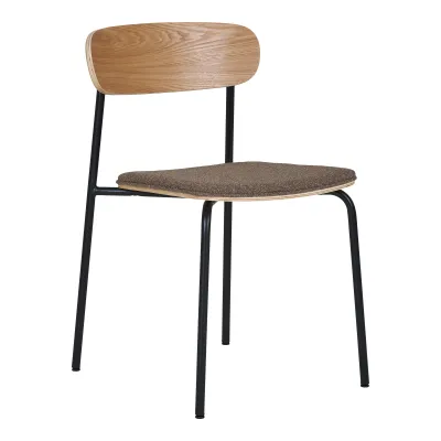 2er Set Estepona Esszimmerstuhl Eschenholz Stoff | Braun/Schwarz 2er Set Estepona Esszimmerstuhl Eschenholz Stoff | Braun/Schwarz