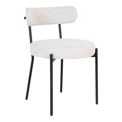 2er Set Badalona Esszimmerstuhl Bouclé Stahl | Weiss 2er Set Badalona Esszimmerstuhl Bouclé Stahl | Weiss