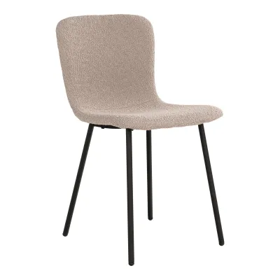 2er Set Halden Esszimmerstuhl Bouclé Stahl | Beige 2er Set Halden Esszimmerstuhl Bouclé Stahl | Beige