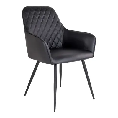 2er Set Harbo Esszimmerstuhl PU Stahl | Schwarz 2er Set Harbo Esszimmerstuhl PU Stahl | Schwarz