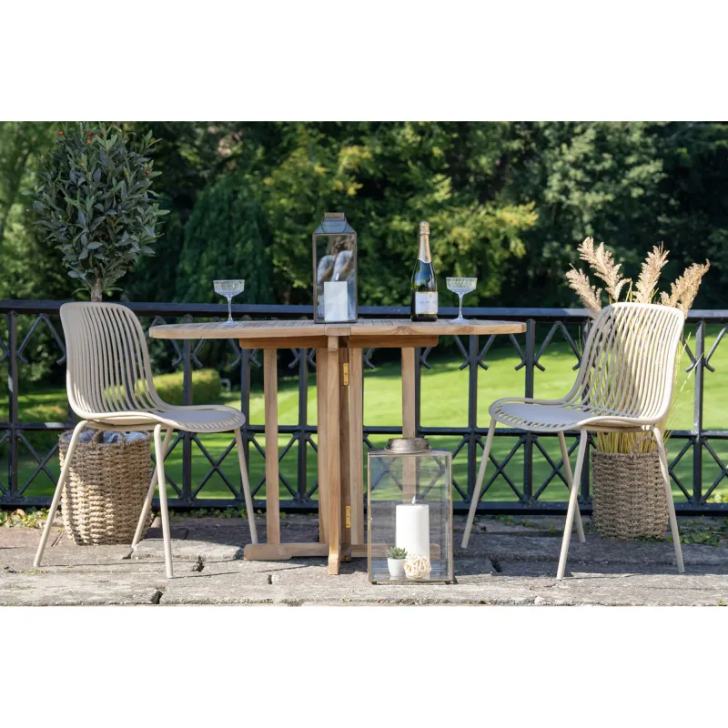 4er Set Branson Esszimmerstuhl Gartenstuhl Polypropylen | Sandfarben