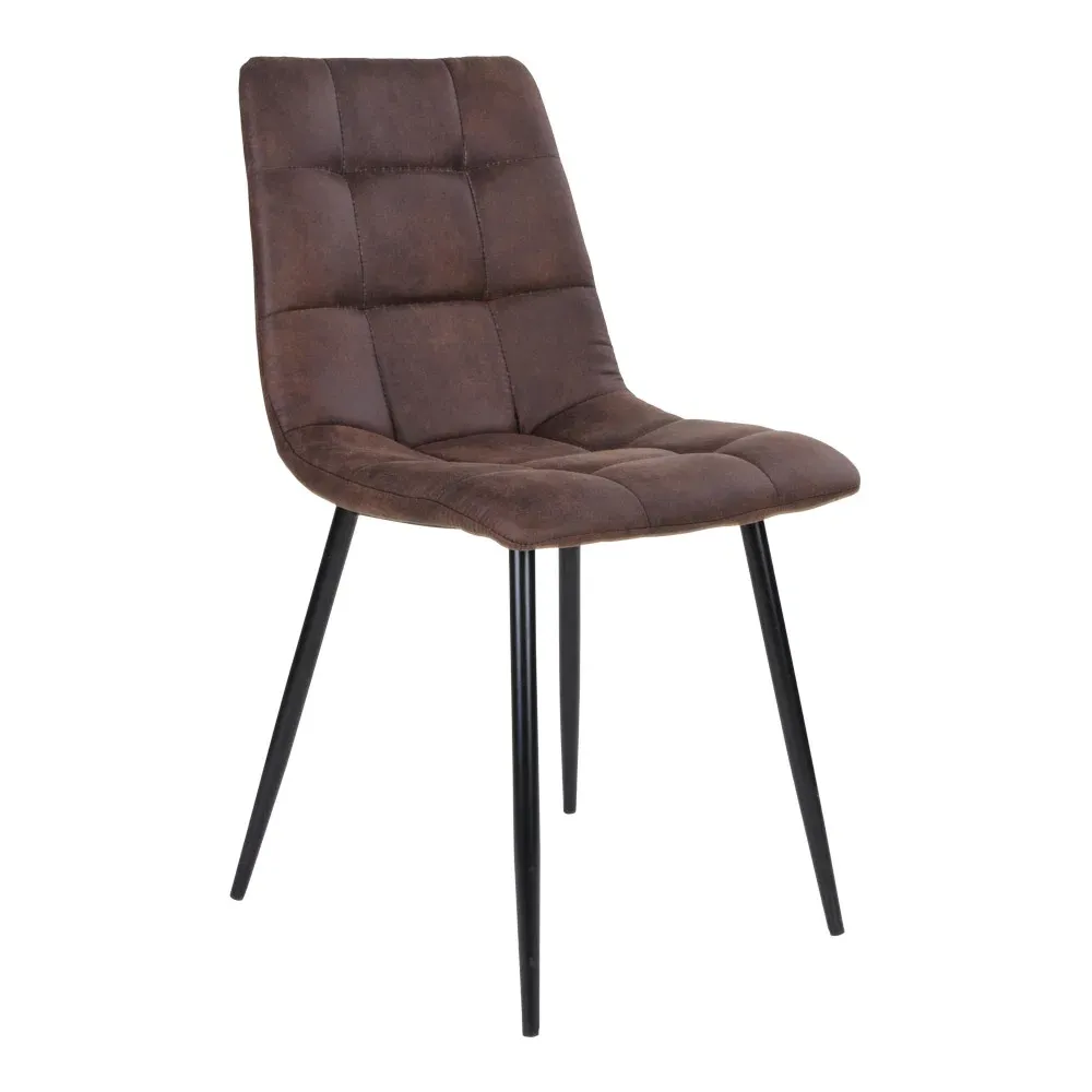 2er Set Middelfart Esszimmerstuhl Mikrofaser Stahl | Dunkelbraun 2er Set Middelfart Esszimmerstuhl Mikrofaser Stahl | Dunkelbraun
