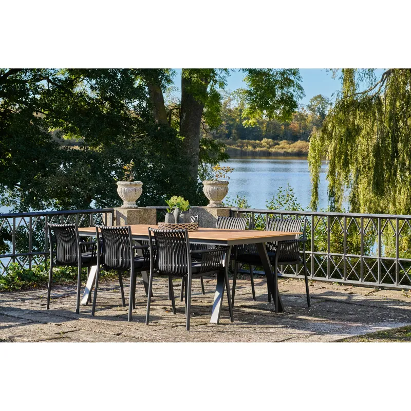 4er Set Tulsa Gartenstuhl Polypropylen | Schwarz