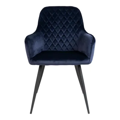 2er Set Harbo Esszimmerstuhl Samt Stahl | Blau