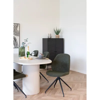 2er Set Monte Carlo Esszimmerstuhl Drehfunktion Bouclé | Grün