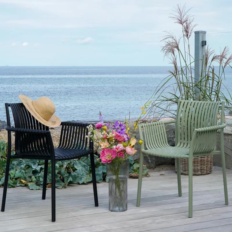 4er Set Tulsa Gartenstuhl Polypropylen | Grün