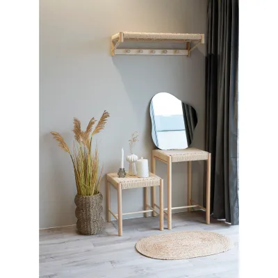 2er Set Abano Barhocker Naturgeflecht Pappelholz | Natur