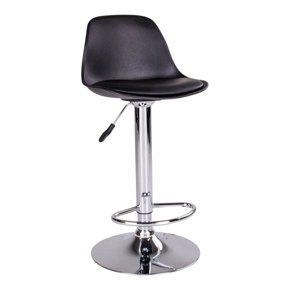 2er Set Trondheim Barstuhl PU-Leder Chrom | Schwarz 2er Set Trondheim Barstuhl PU-Leder Chrom | Schwarz