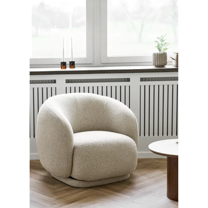 Hawkes Lounge-Sessel Drehfunktion Stoff | Sandfarben