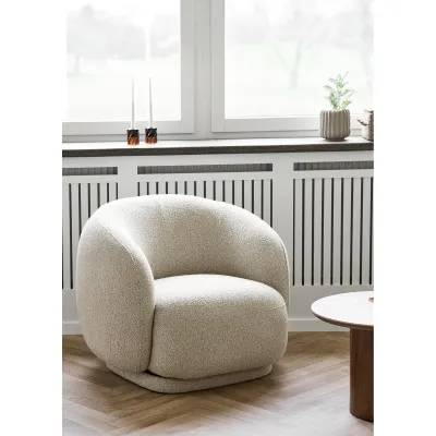 Hawkes Lounge-Sessel Drehfunktion Stoff | Sandfarben