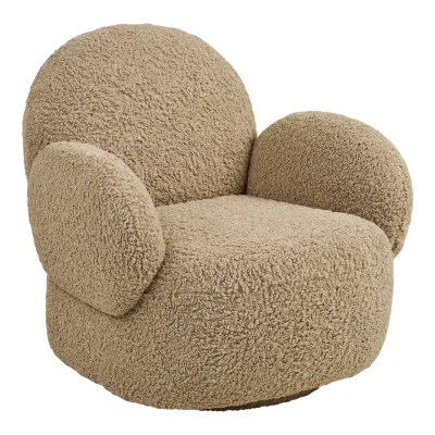 Messina Lounge-Sessel Drehfunktion Stoff | Hellbraun