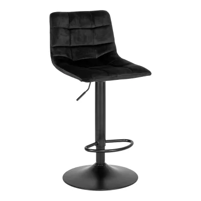 2er Set Middelfart Barstuhl Barhocker Samt Stahl | Schwarz 2er Set Middelfart Barstuhl Barhocker Samt Stahl | Schwarz