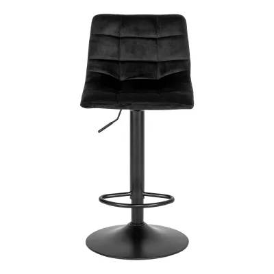 2er Set Middelfart Barstuhl Barhocker Samt Stahl | Schwarz