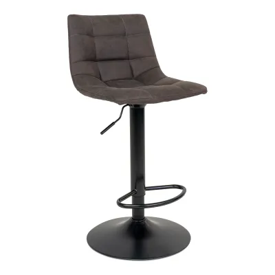 2er Set Middelfart Barstuhl Barhocker Mikrofaser Stahl | Dunkelgrau