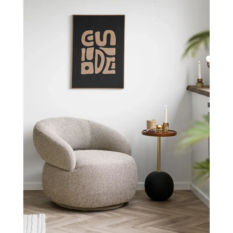 Sion Lounge Sessel Stoff | Sandfarben